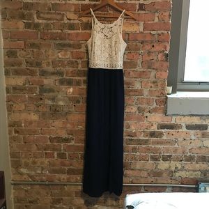 A Byer maxi dress - white and blue - size 9